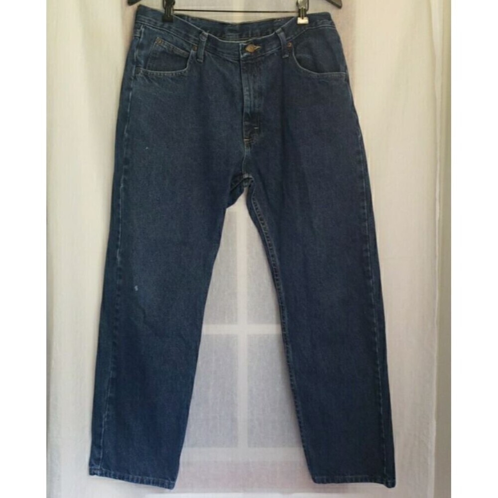 Mens Wrangler Jeans Med Wash Size 36x30 Regular Fit Straight Leg RN #130273